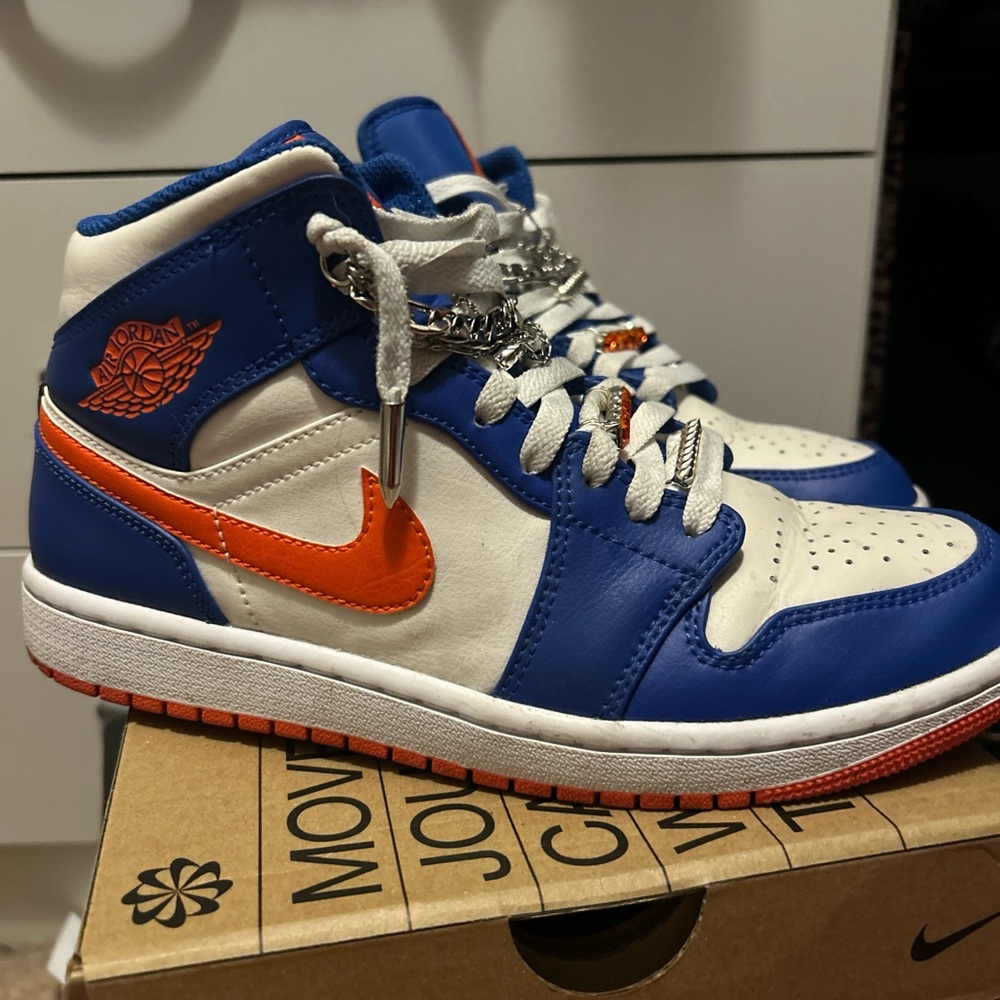 Nike Blue and Orange Sneakers Classic Design